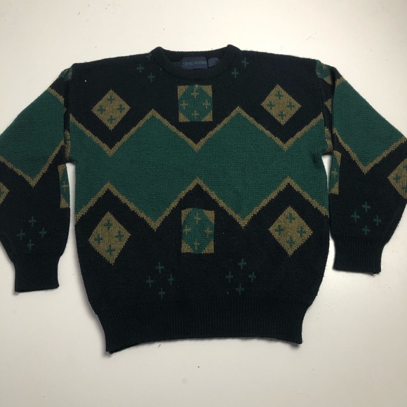 Other - Vintage Cross-Woods Knit Crewneck Sweater Large